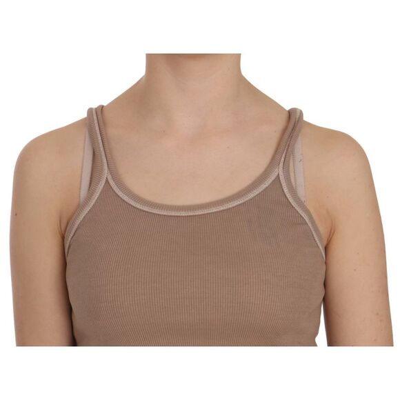 PINK MEMORIES Ribbed Tank Top TSH3922 Women Brown Tops & T-Shirts - Picture 5 of 5